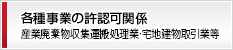 各種事業の許認可関係